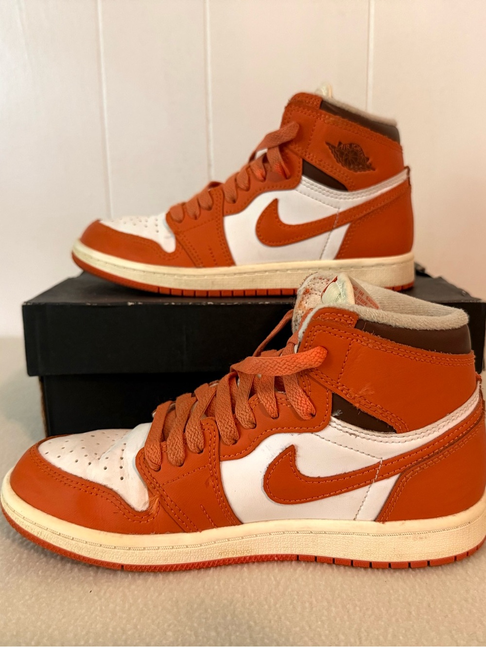 Nike Air Jordan 1 Retro Orange & White High-Top Sneakers